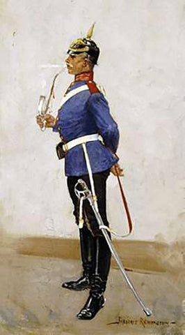 Infantry Officer, Full Dress White Modern Wood Framed Art Print with Double Matting by Remington, Frederic