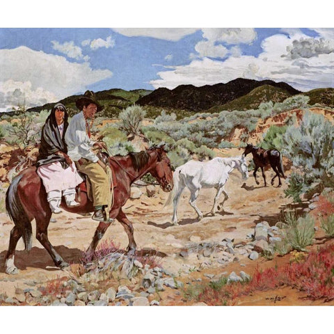 His Wealth White Modern Wood Framed Art Print by Ufer, Walter