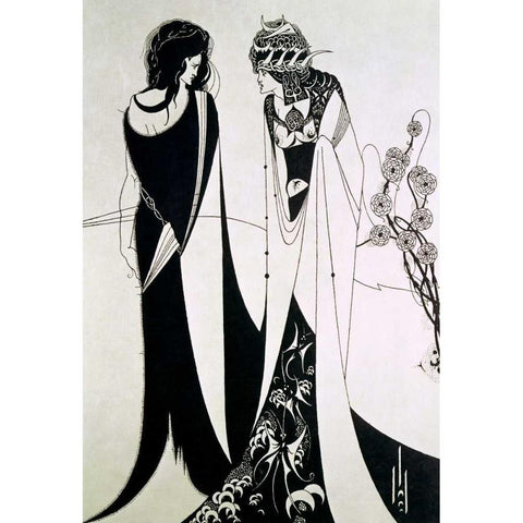 Salome Black Modern Wood Framed Art Print by Beardsley, Aubrey
