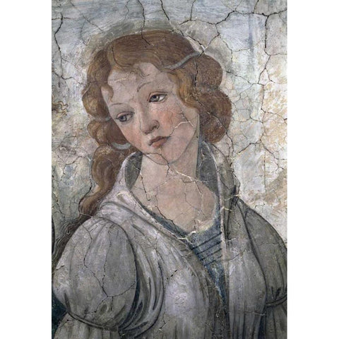 A Young Woman Receives Gifts From Venus and The Three Graces - Detail Black Modern Wood Framed Art Print by Botticelli, Sandro