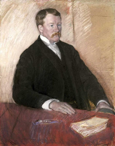 Alexander J. Cassatt Black Ornate Wood Framed Art Print with Double Matting by Cassatt, Mary