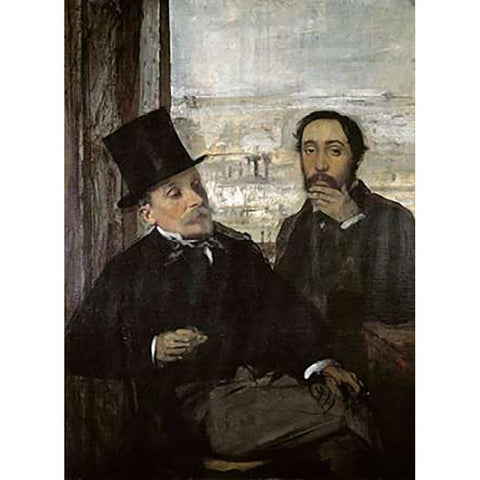 Degas and Evariste De Valernes White Modern Wood Framed Art Print by Degas, Edgar