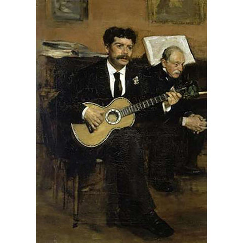Lorenzo Pagans and Auguste De Gas Black Modern Wood Framed Art Print with Double Matting by Degas, Edgar