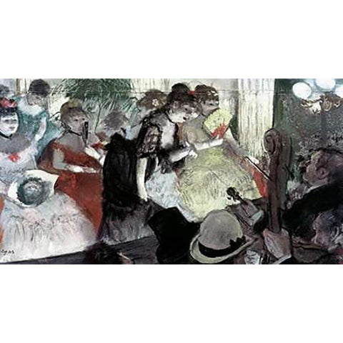 Orchestra Pit Gold Ornate Wood Framed Art Print with Double Matting by Degas, Edgar