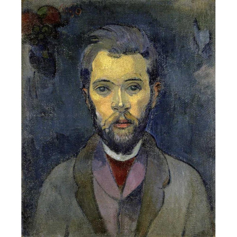 Portrait of the Artist, - Portrait de lArtiste - ii Gold Ornate Wood Framed Art Print with Double Matting by Gauguin, Paul