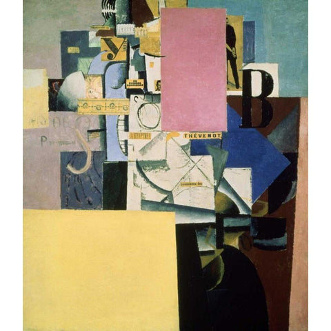 Lady By The Poster Black Modern Wood Framed Art Print with Double Matting by Malevich, Kazimir