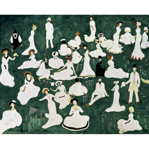 Recovery of a Society Gold Ornate Wood Framed Art Print with Double Matting by Malevich, Kazimir