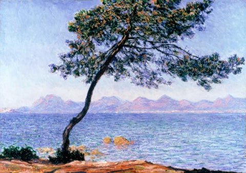 Cap dAntibes White Modern Wood Framed Art Print with Double Matting by Monet, Claude