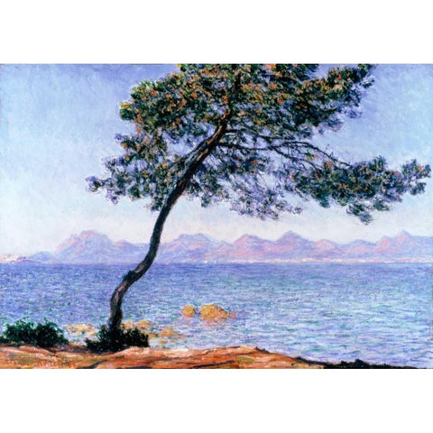 Cap dAntibes White Modern Wood Framed Art Print by Monet, Claude