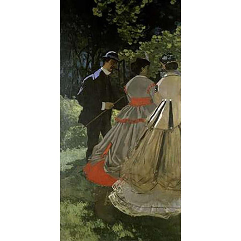 Dejeuner sur lherbe Black Modern Wood Framed Art Print with Double Matting by Monet, Claude
