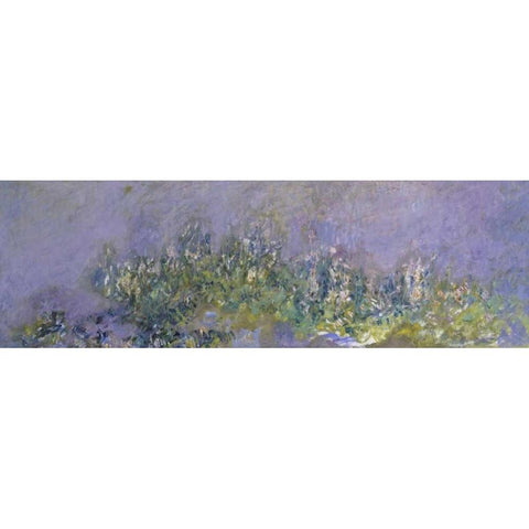 Glycines - Wisteria Black Modern Wood Framed Art Print with Double Matting by Monet, Claude