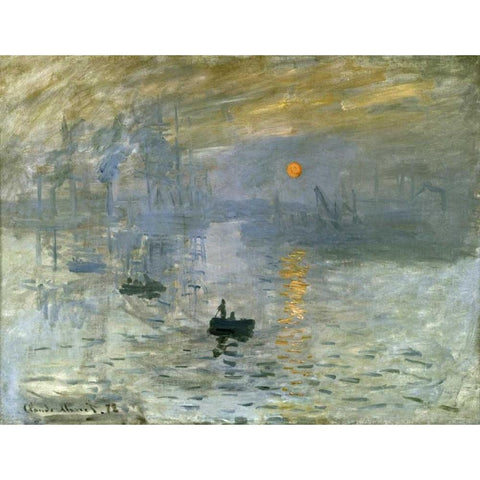 Impression: Sunrise Black Modern Wood Framed Art Print by Monet, Claude