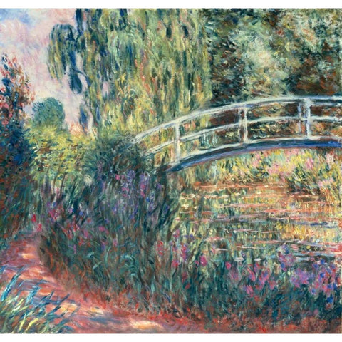 Le pont japonais: bassin aux nympheas Gold Ornate Wood Framed Art Print with Double Matting by Monet, Claude