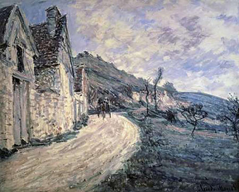 Rocks at Falaise, near Giverny White Modern Wood Framed Art Print with Double Matting by Monet, Claude