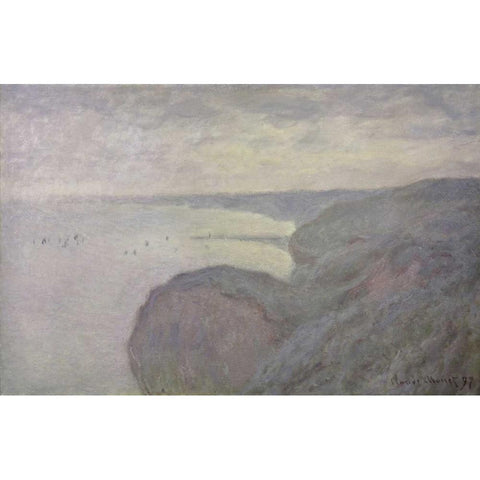 Shores Gold Ornate Wood Framed Art Print with Double Matting by Monet, Claude
