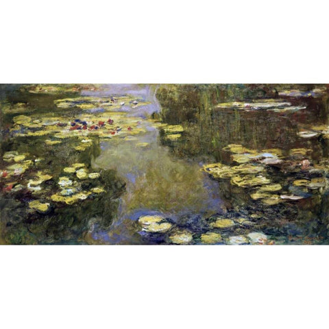 Water Lily Pond - Le Bassin aux nympheas Black Modern Wood Framed Art Print by Monet, Claude