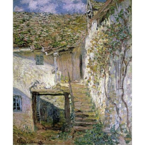 The Staircase Gold Ornate Wood Framed Art Print with Double Matting by Monet, Claude
