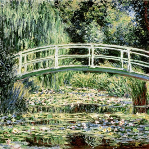 Les nympheas blancs - The White Waterlilies White Modern Wood Framed Art Print with Double Matting by Monet, Claude