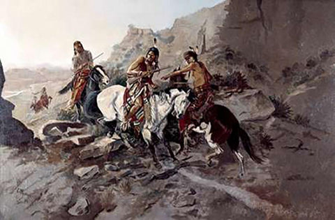 Scout White Modern Wood Framed Art Print with Double Matting by Russell, Charles