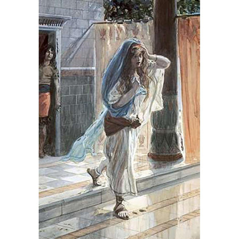 Desolation of Tamar White Modern Wood Framed Art Print by Tissot, James