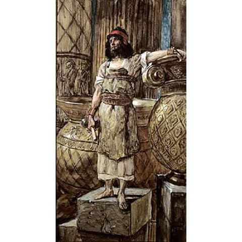 Hiram Founder of The Two Pillars White Modern Wood Framed Art Print by Tissot, James