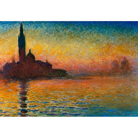 San Giorgio Maggiore Black Modern Wood Framed Art Print with Double Matting by Monet, Claude