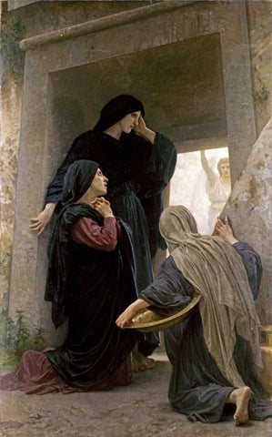 The Three Marys at the Tomb White Modern Wood Framed Art Print with Double Matting by Bouguereau, William-Adolphe