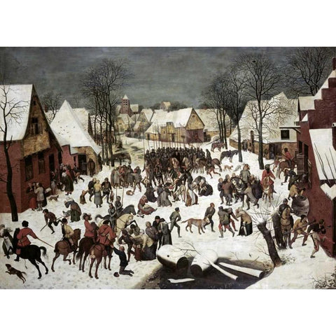 The Massacre of the Innocents Gold Ornate Wood Framed Art Print with Double Matting by Bruegel, Pieter the Elder