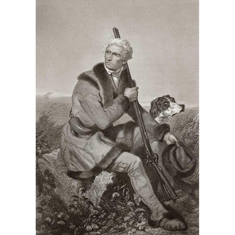 Daniel Boone, American Frontiersman White Modern Wood Framed Art Print by Chappell, Alonzo