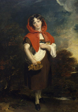 Emily Anderson: Little Red Riding Hood Black Ornate Wood Framed Art Print with Double Matting by Lawrence, Sir Thomas