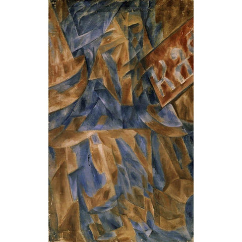 Lady in a Cafe Black Modern Wood Framed Art Print with Double Matting by Le Dantyu, M.