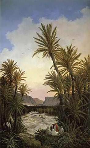 The Gorge of El Kantara Black Ornate Wood Framed Art Print with Double Matting by Lucy, Adrian