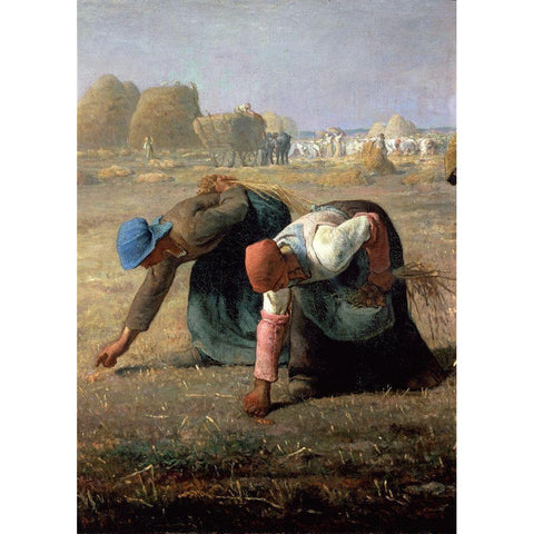 The Gleaners (Detail) Gold Ornate Wood Framed Art Print with Double Matting by Millet, Jean-Francois