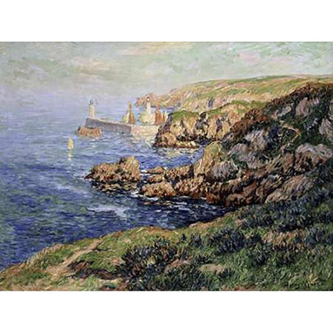 Port Judy, Ile de Graix, Morbihan Black Modern Wood Framed Art Print by Moret, Henry