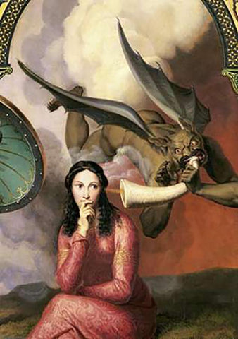 Good and Evil (Detail) White Modern Wood Framed Art Print with Double Matting by Orsel, Andre Jacques Victor