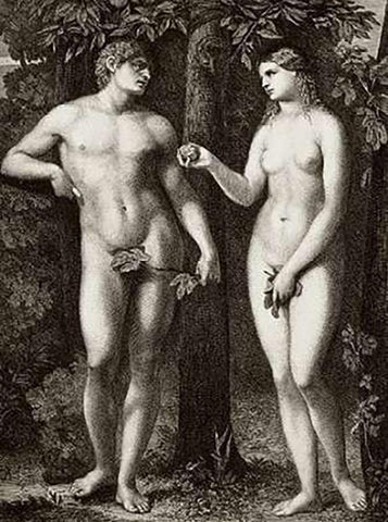 The Fall Black Ornate Wood Framed Art Print with Double Matting by Palma, Jacopo il Vecchio