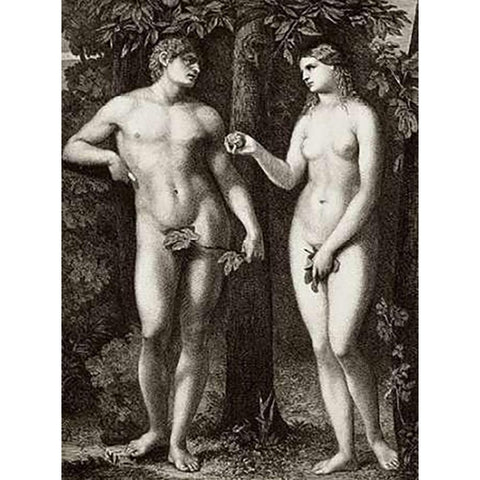 The Fall Black Modern Wood Framed Art Print by Palma, Jacopo il Vecchio