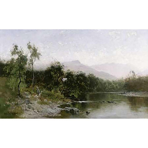 Adirondack Mountain Landscape Black Modern Wood Framed Art Print by Parton, Arthur