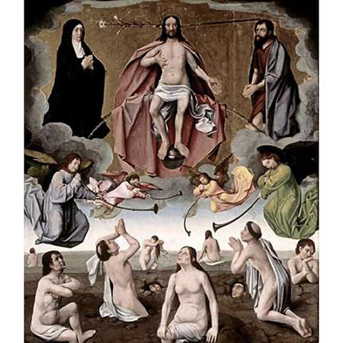 The Last Judgement Black Modern Wood Framed Art Print with Double Matting by Provost, Jan