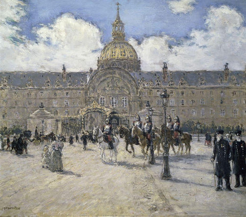 Les Invalides: Napoleons Tomb, 1895 Black Ornate Wood Framed Art Print with Double Matting by Raffaelli, Jean-Francois