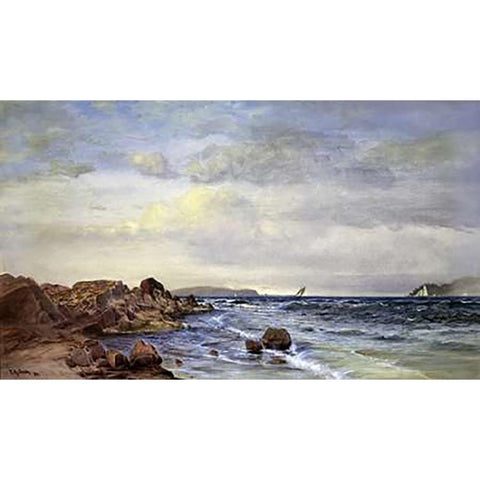 New England Coast Black Modern Wood Framed Art Print by Silva, Francis Augustus