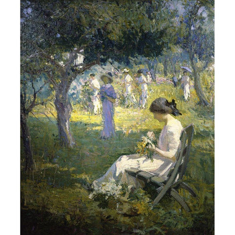 Garden Party Black Modern Wood Framed Art Print with Double Matting by Titcomb, Mary Bradish