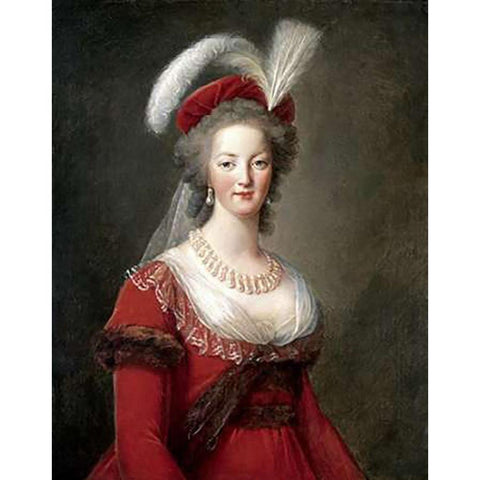 Portrait of Marie-Antoinette Black Modern Wood Framed Art Print by Le Brun, Elisabeth Vigee