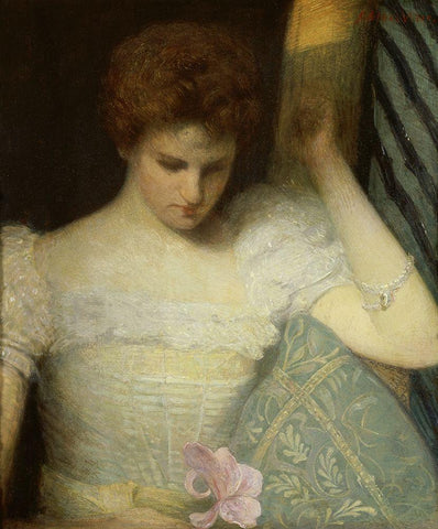 The Orchid White Modern Wood Framed Art Print with Double Matting by Weir, Julian Alden