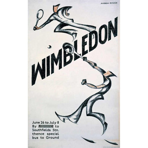 Wimbledon Black Modern Wood Framed Art Print with Double Matting by Andrews, Sybil