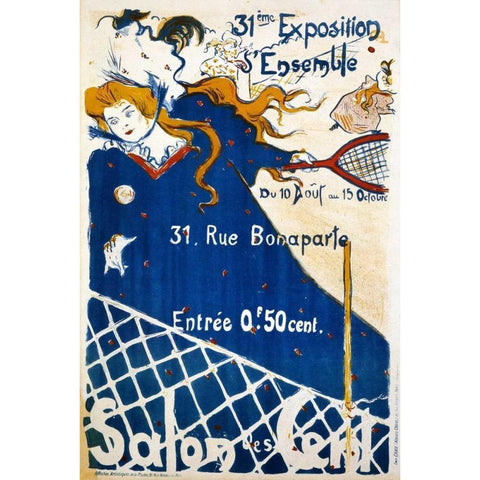 Salon des Cent Black Modern Wood Framed Art Print by Lobel, P.H.