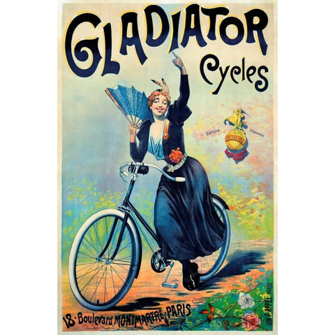Gladiator Cycles White Modern Wood Framed Art Print by Unknown