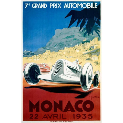 Monaco / 22 Avril 1935 Black Modern Wood Framed Art Print by Ham, Geo