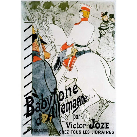 Babylone d’Allemagne Gold Ornate Wood Framed Art Print with Double Matting by Toulouse-Lautrec, Henri