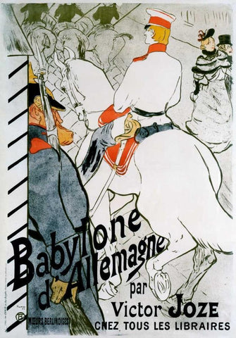 Babylone d’Allemagne White Modern Wood Framed Art Print with Double Matting by Toulouse-Lautrec, Henri